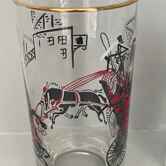 Set of 4 Vintage Drinkware LIBBEY Stagecoach Winter Scene Beverage  Glasses - Picture 11 of 11